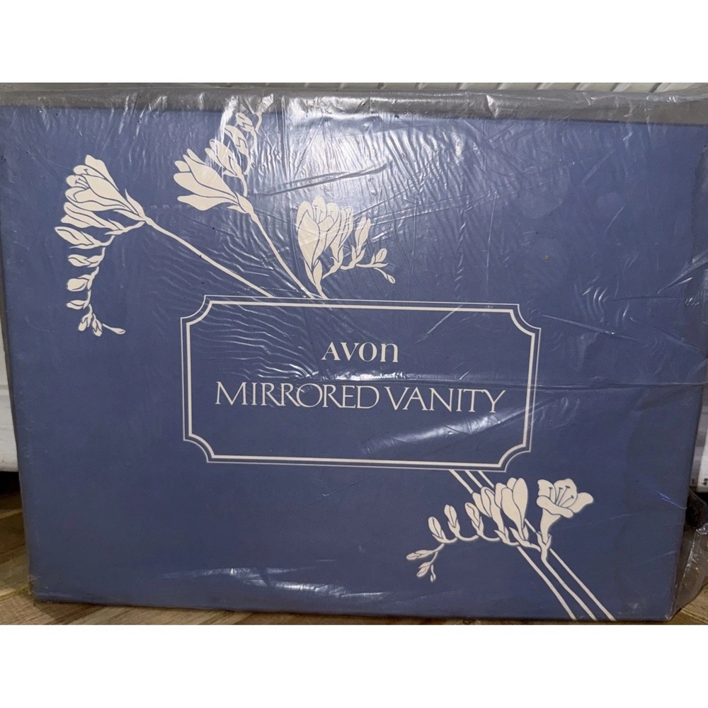 Vintage Avon Mirrored Vanity Tray NIB Gold Tone Perfume Display 11x8